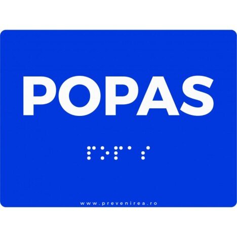 Placuta braille POPAS pentru nevazatori